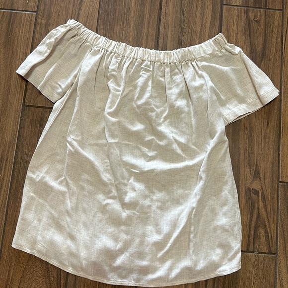 Primark size 6 cream linen style off the shoulder romantic top new with out tags - Picture 1 of 3